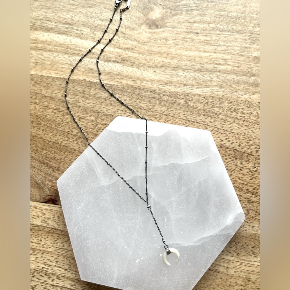 Chan Luu Crescent Bone Boho Drop Necklace